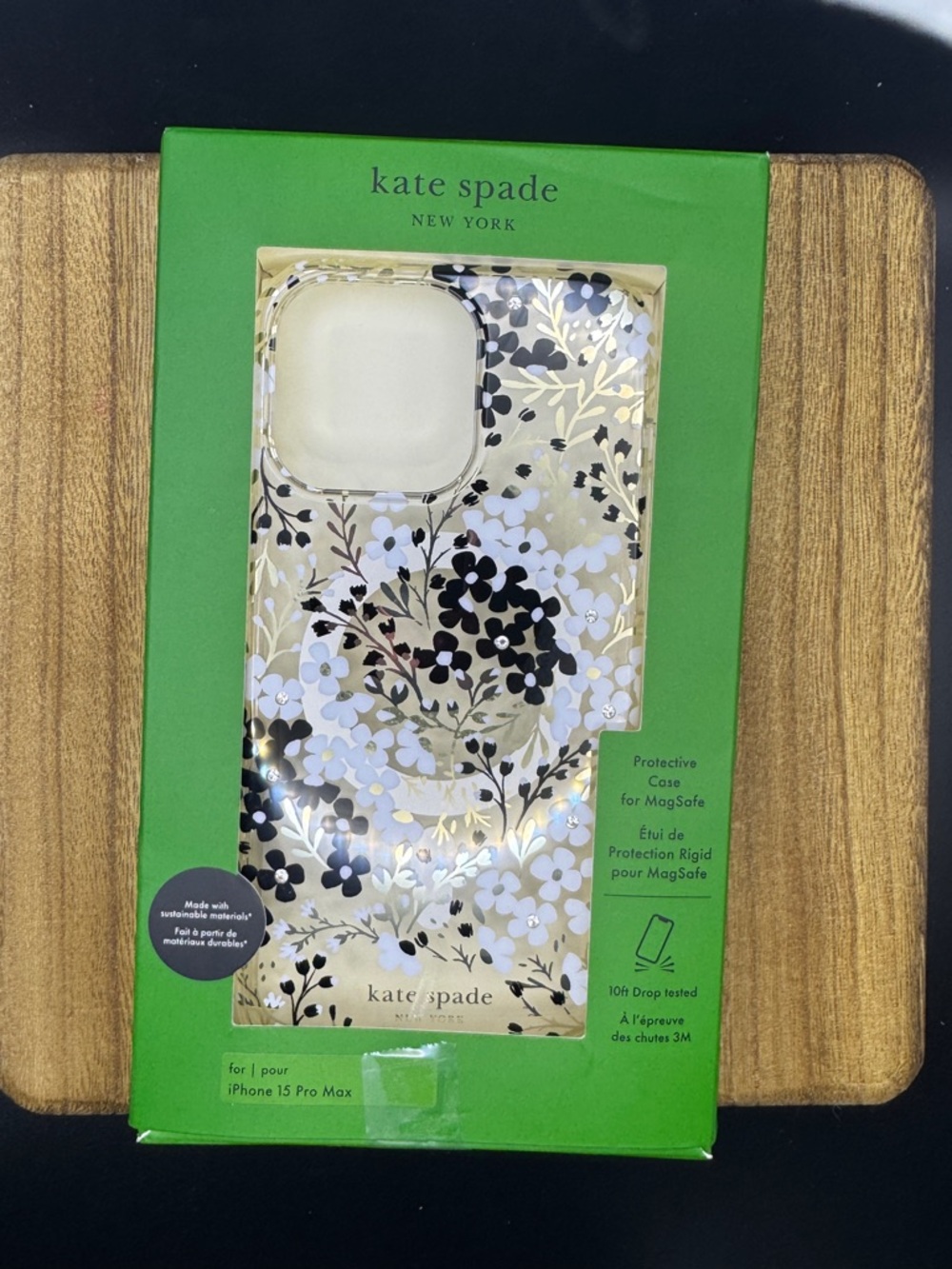 kate spade floral MagSafe iPhone 15 Pro Max Case - Gold, White, Black